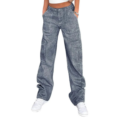Greer | Women's High Waist Wide Leg Cargo Trousers