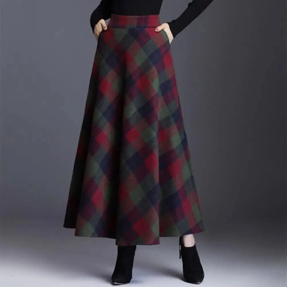 Nova | Women's Plaid High-Waisted Winter Skirt