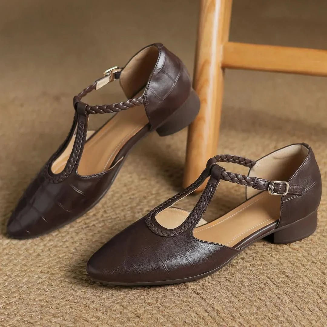 Harlow | Klassische bequeme T-Riemchen-Ballerinas für Damen