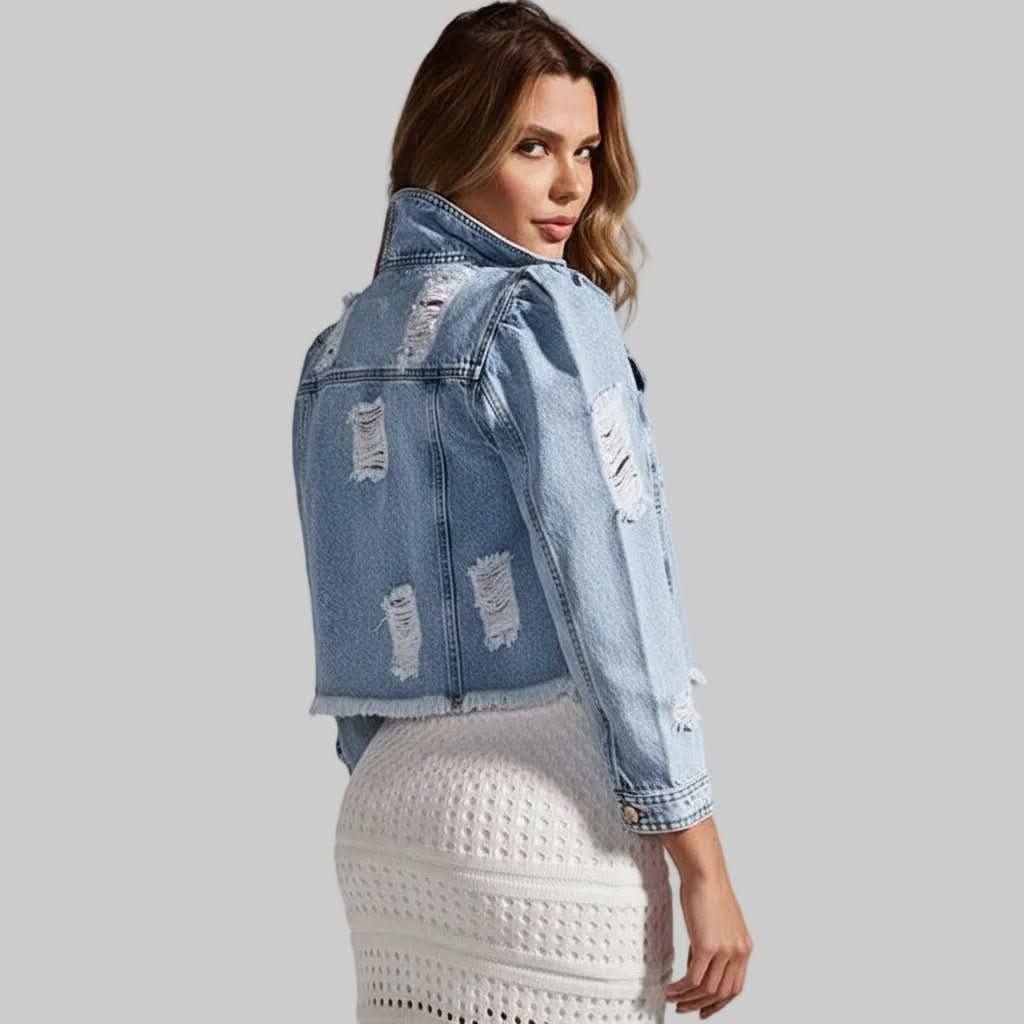 Harlow | Women's Distressed Cropped Jacket