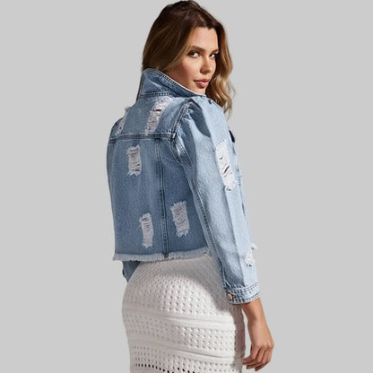 Harlow | Women's Distressed Cropped Jacket