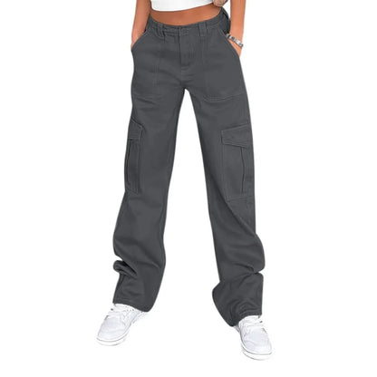 Greer | Women's High Waist Wide Leg Cargo Trousers