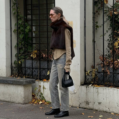 Romy | Women's Faux Fur Turtleneck Winter Vest