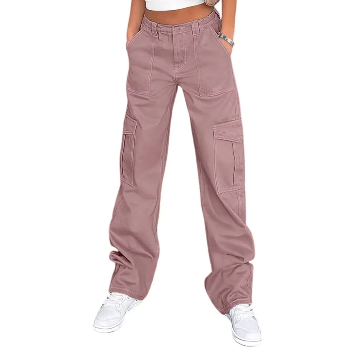 Greer | Women's High Waist Wide Leg Cargo Trousers