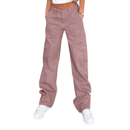 Greer | Women's High Waist Wide Leg Cargo Trousers