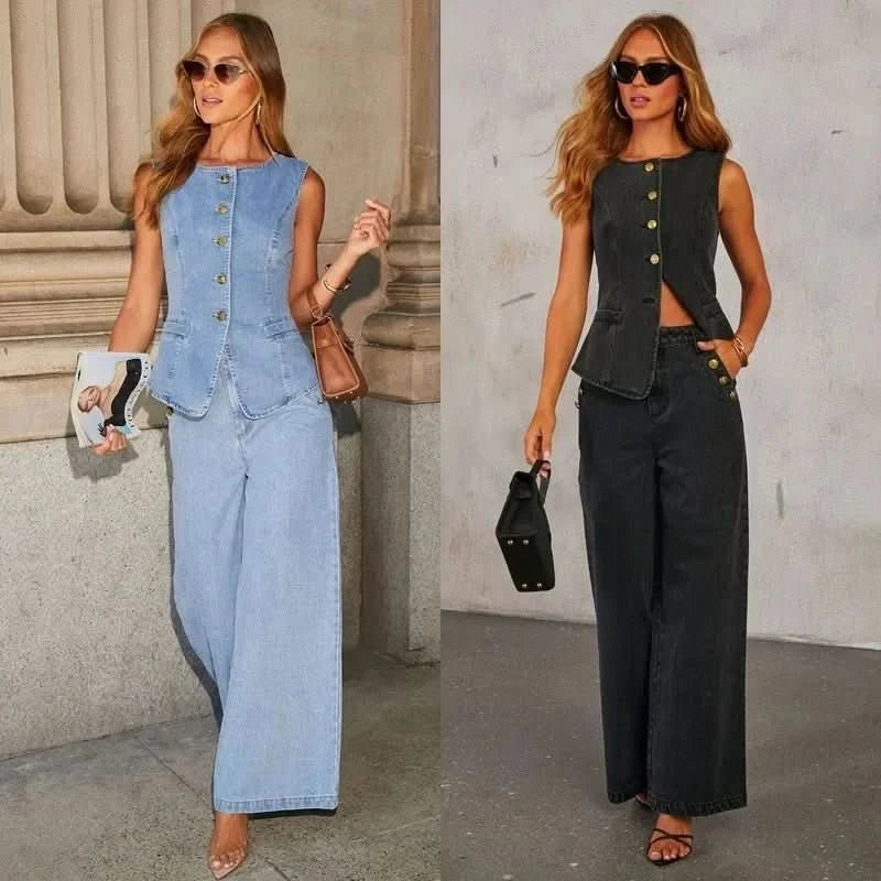 Kira | Women's Two Piece Co Ord Set with Wide Leg Trousers