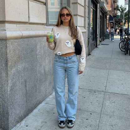 Indie | Women's Long Sleeve Boat Neck Knit Jumper