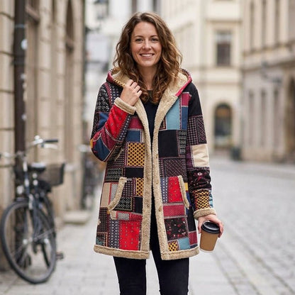 Vintage Inspired Flower Print Coat for Cold Weather Wear