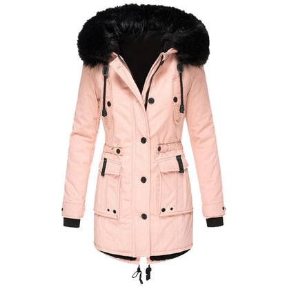 Juno | Women's Faux Fur Hooded Drawstring Coat