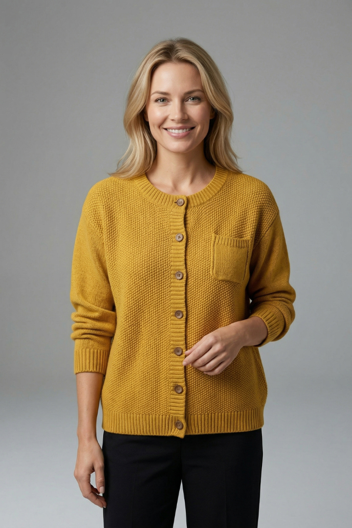 Mae | Strickjacke mit Knopfleiste für Damen