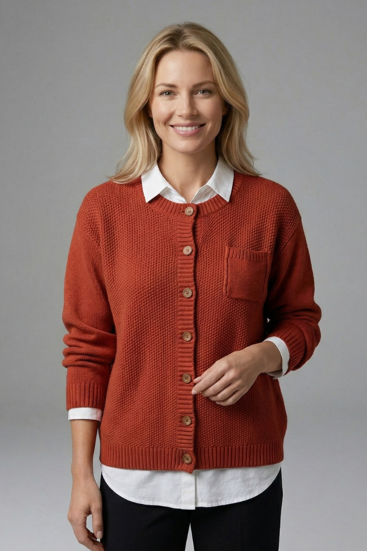 Mae | Strickjacke mit Knopfleiste für Damen