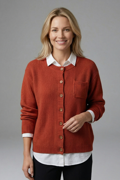 Mae | Strickjacke mit Knopfleiste für Damen