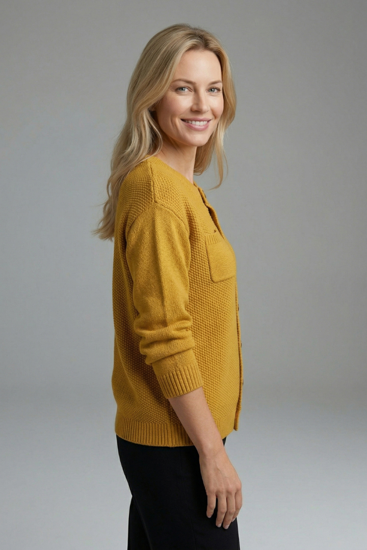 Mae | Strickjacke mit Knopfleiste für Damen