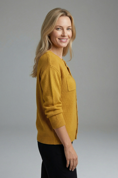 Mae | Strickjacke mit Knopfleiste für Damen