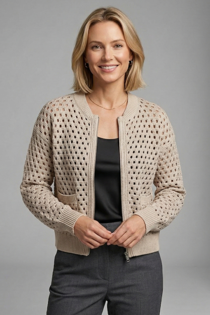 Lyra | Strick-Cardigan mit Cut-outs zum Überziehen für Damen