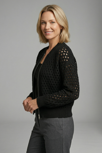 Lyra | Strick-Cardigan mit Cut-outs zum Überziehen für Damen