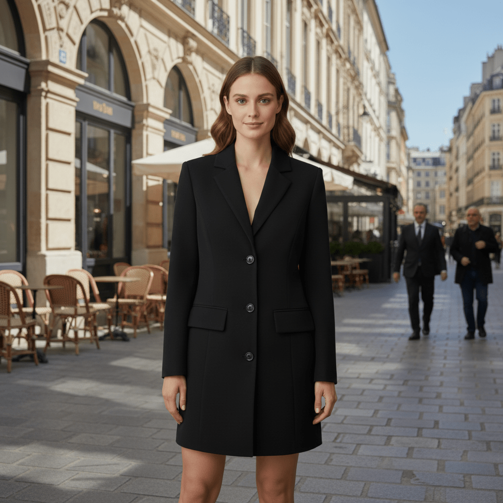 Longline Blazer In Notched Lapel