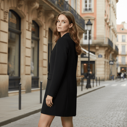 Longline Blazer In Notched Lapel