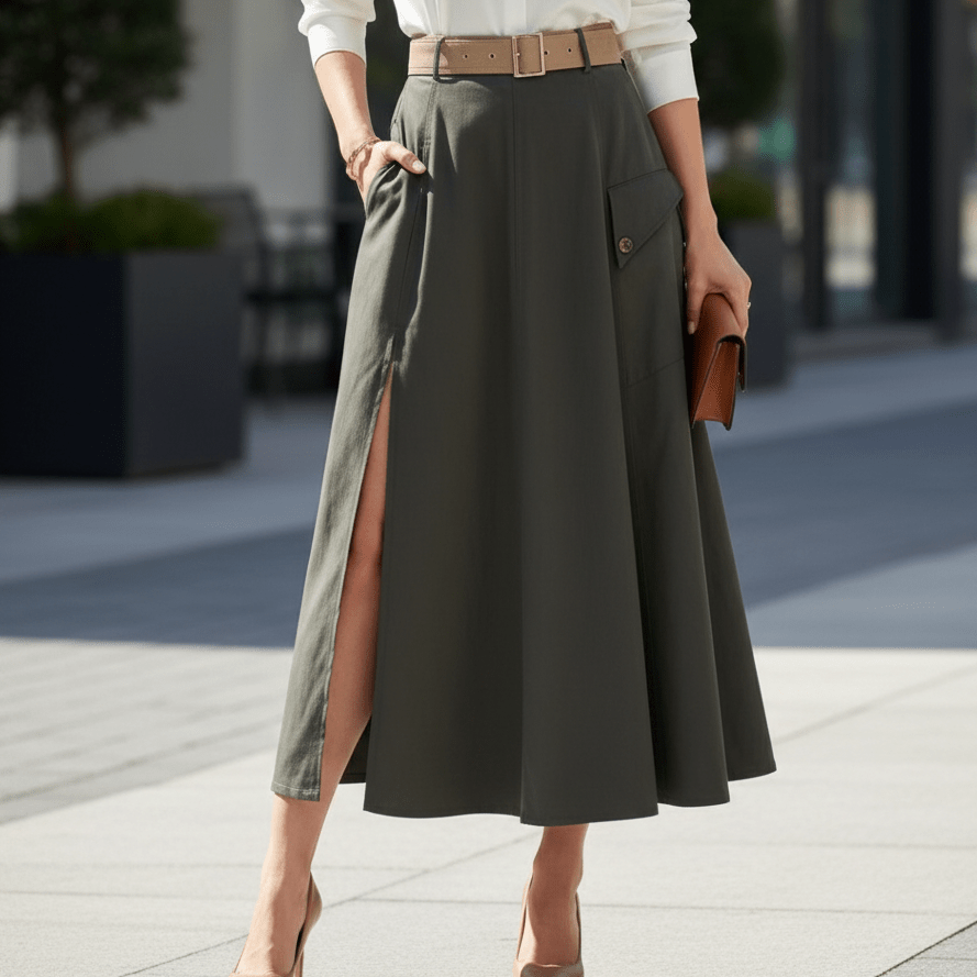 Easy Outfit High Slit Skirt