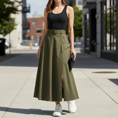 Easy Outfit High Slit Skirt