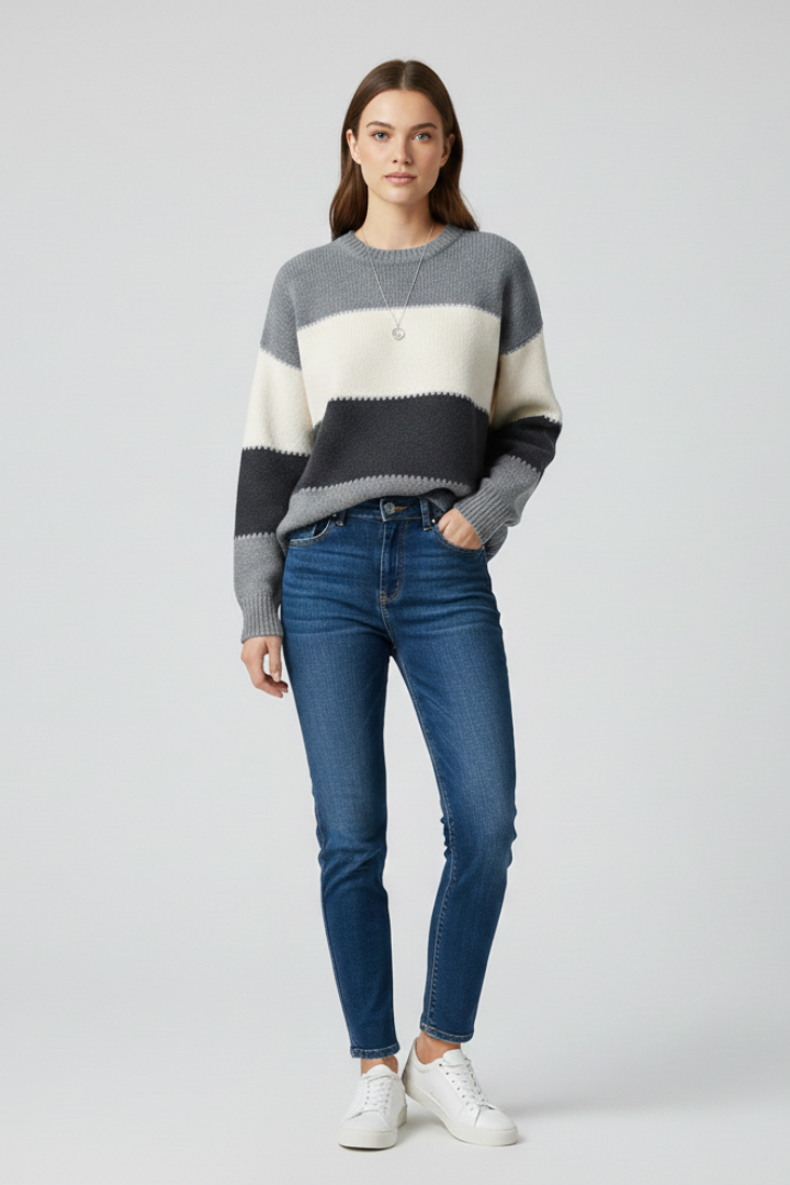 Dakota | Women's Striped Relaxed Knit Jumper