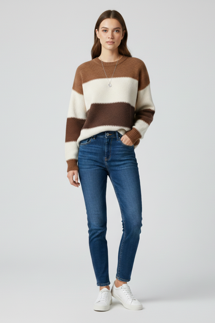 Dakota | Women's Striped Relaxed Knit Jumper