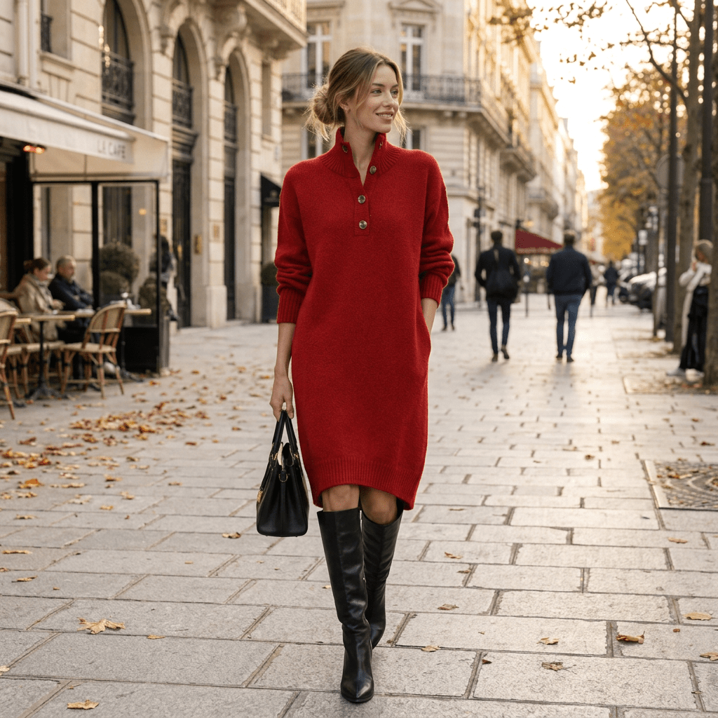 Margot | Women's Long-Sleeve Midi Dress for Seasonal Styling