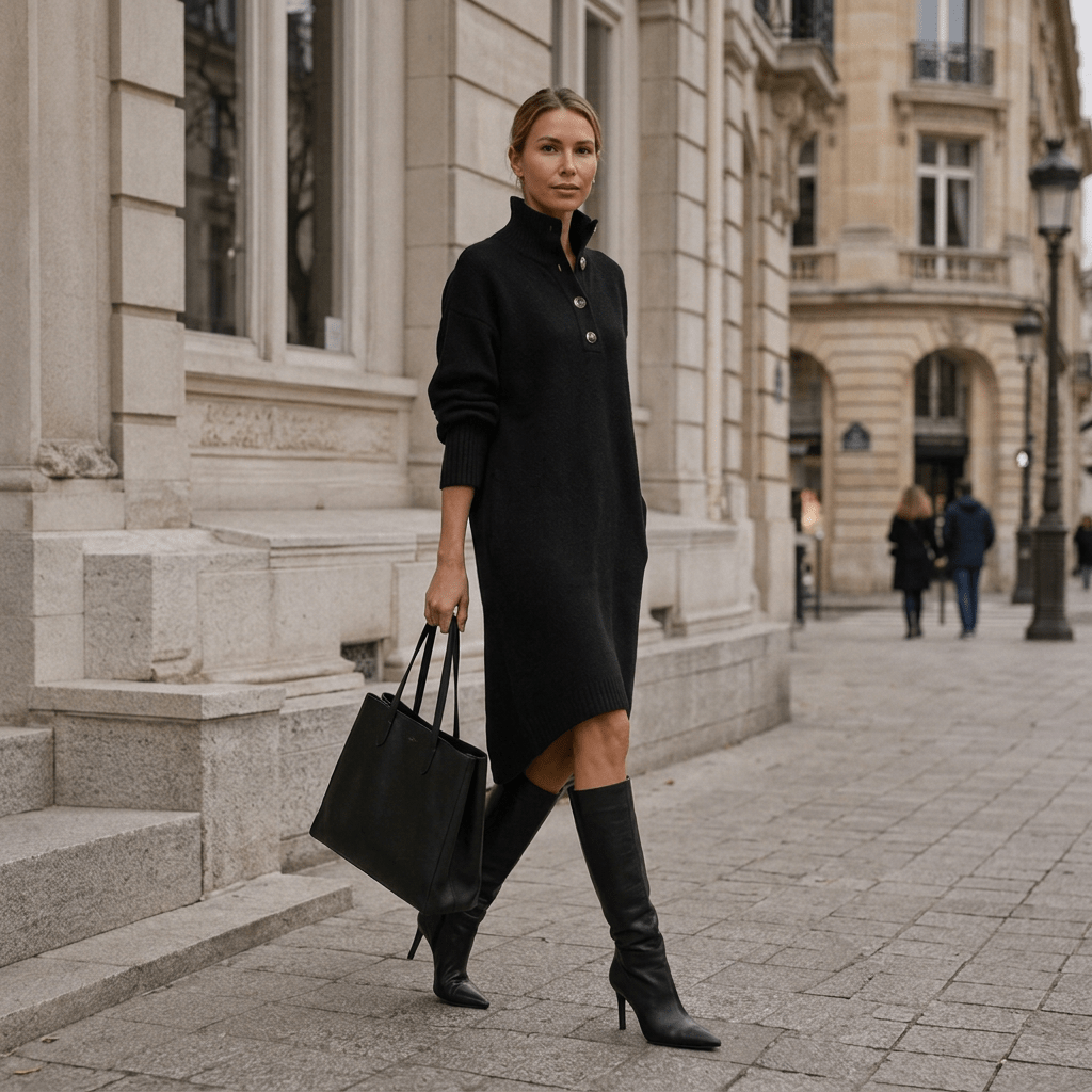 Margot | Women's Long-Sleeve Midi Dress for Seasonal Styling