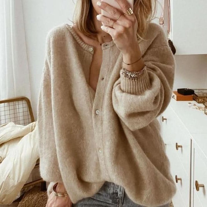 Tove | Women's Oversized Knit Button-Front Cardigan