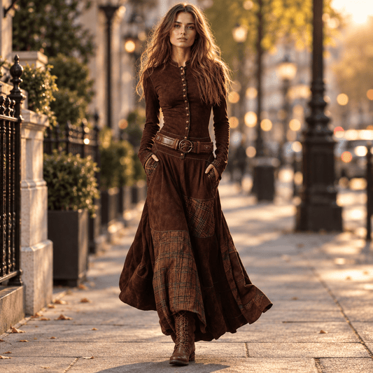 Piper | Damenkleid mit langen Ärmeln und Knopfdetails