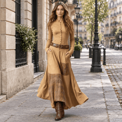Piper | Women's Long Sleeve Button Detail Dress