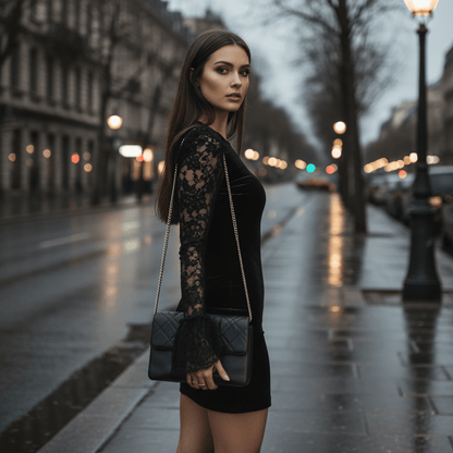 Billie | Women's Lace Detail Mini Occasion Dress