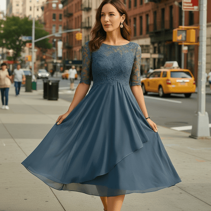Nika | Women's Half-Sleeve Formal Evening Dress