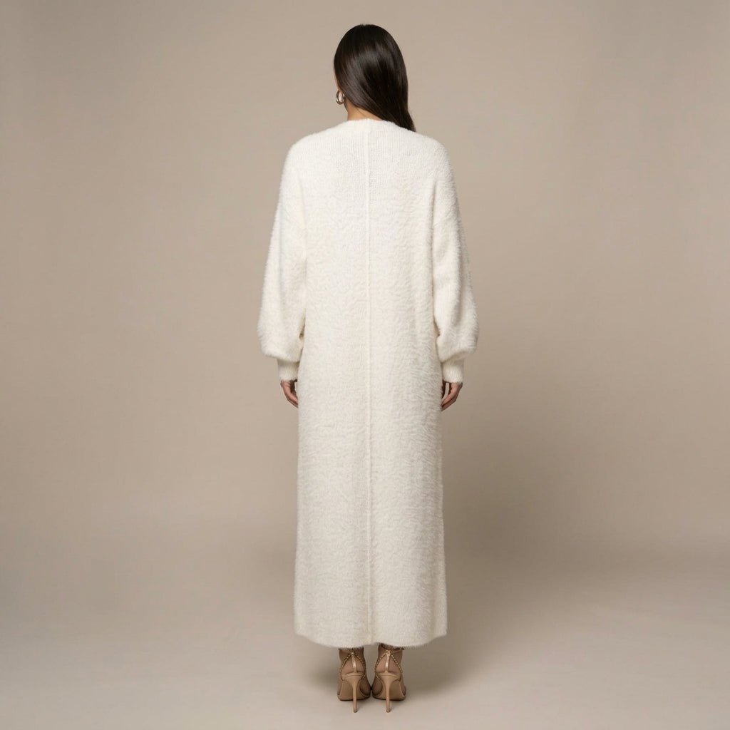 Lyra | Cárdigan largo de invierno de piel sintética para mujer