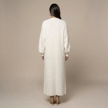 Lyra | Cárdigan largo de invierno de piel sintética para mujer