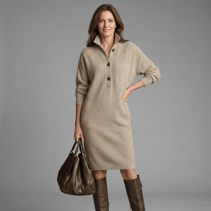 Beige dress studio photo