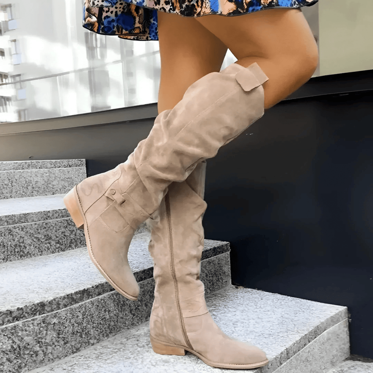 Lyra | Women's Winter Knee High Boots with Low Block Heel