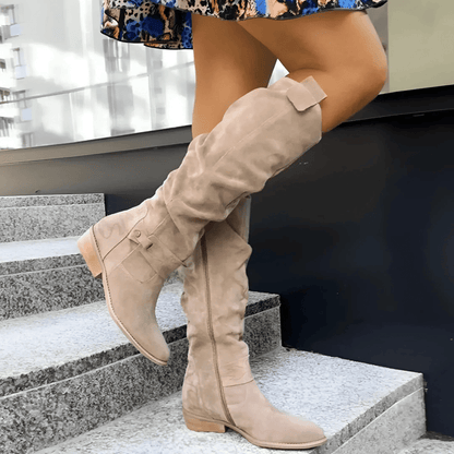 Lyra | Women's Winter Knee High Boots with Low Block Heel