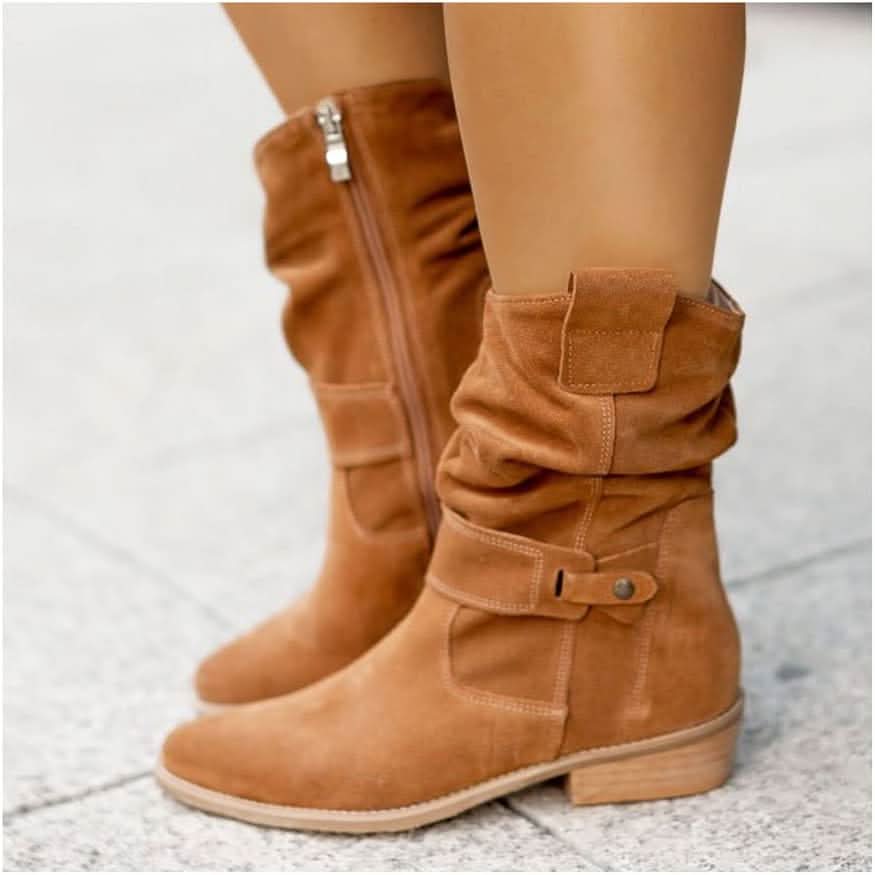 Lyra | Women's Winter Knee High Boots with Low Block Heel