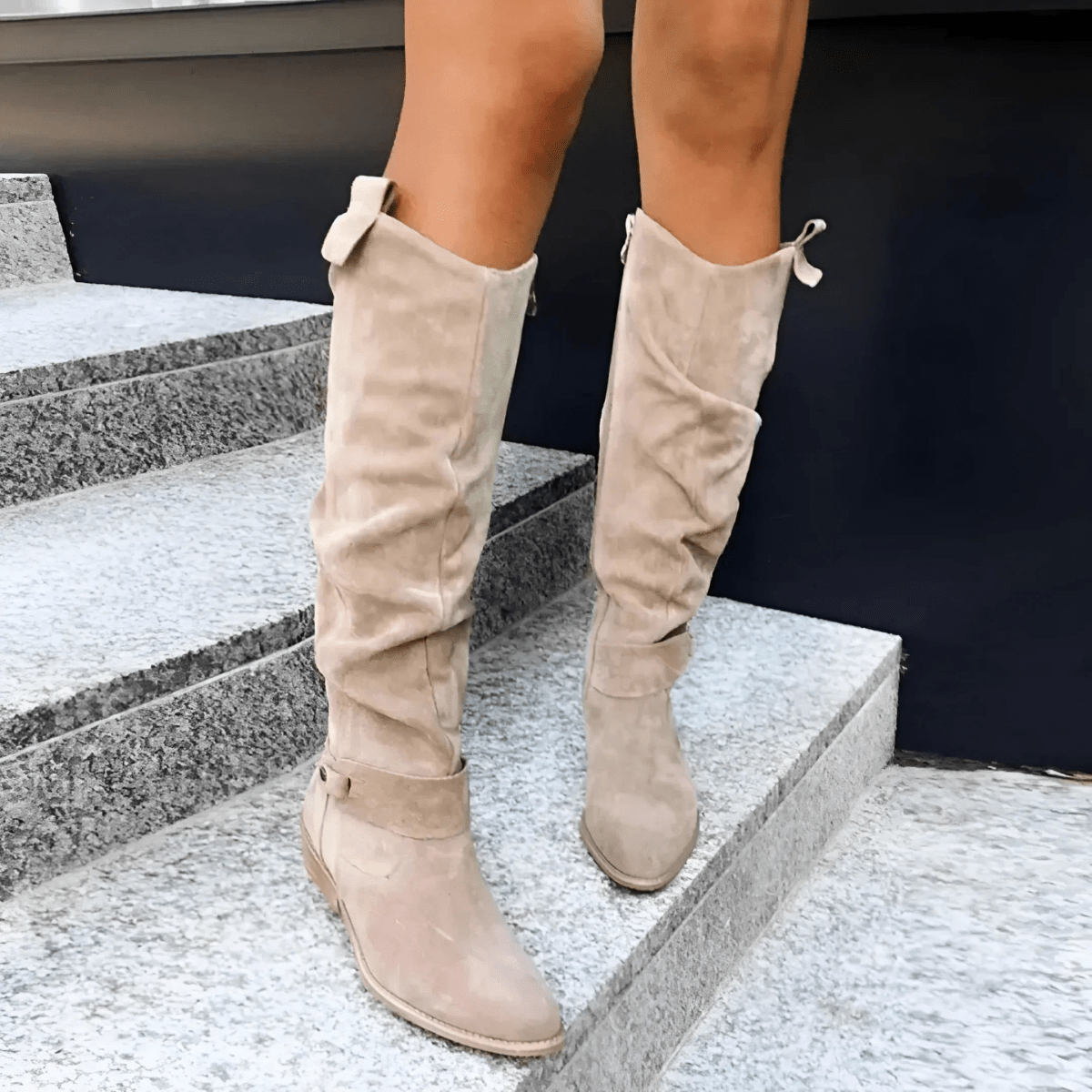 Lyra | Women's Winter Knee High Boots with Low Block Heel