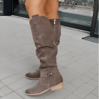 Lyra | Women's Winter Knee High Boots with Low Block Heel