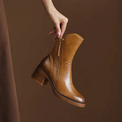 Quinn | Women's Block Heel Zip Ankle Boots
