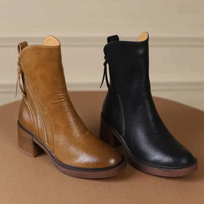 Quinn | Women's Block Heel Zip Ankle Boots