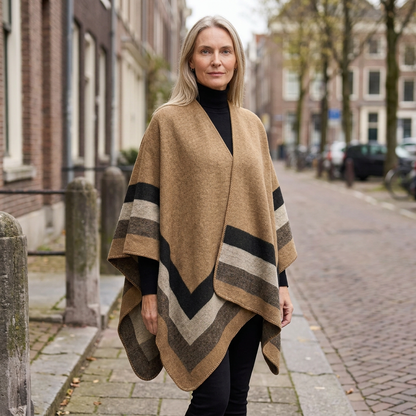 Camel poncho alternate view