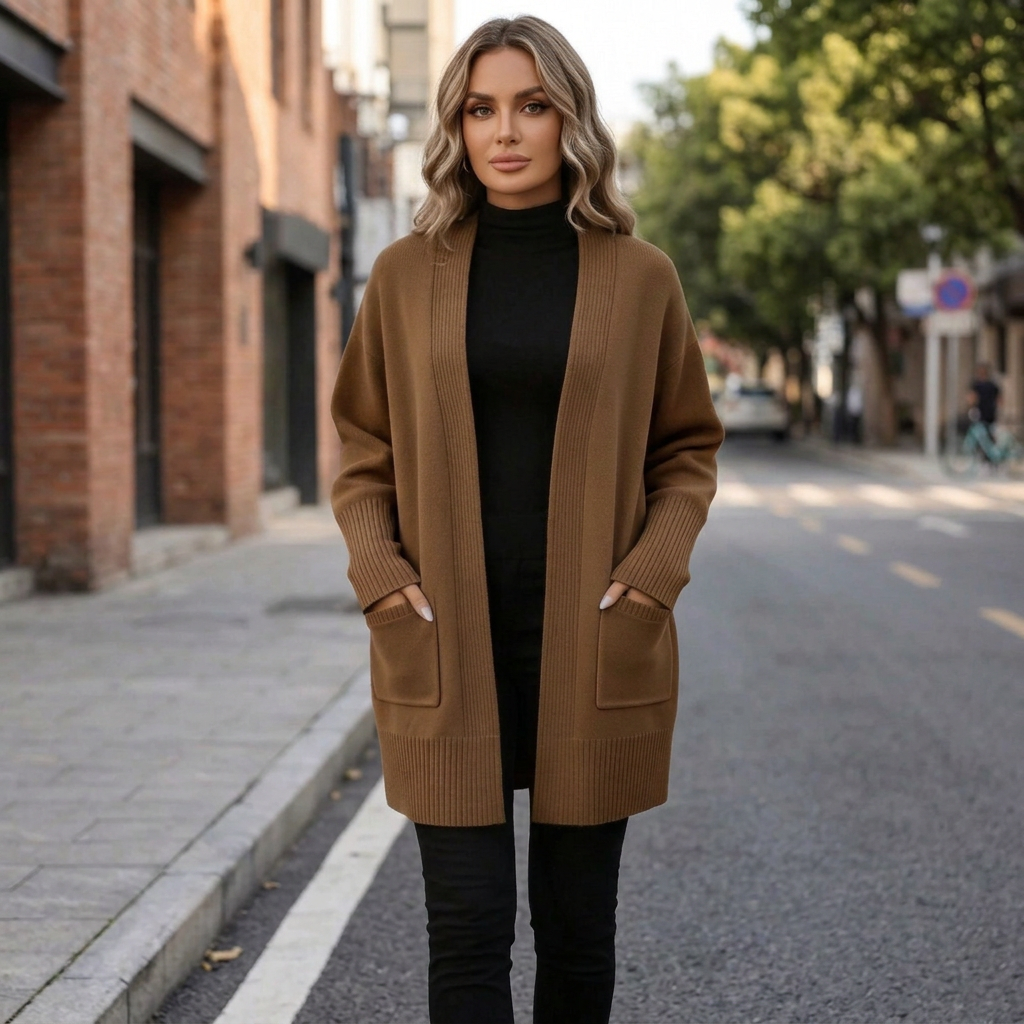 Corrected brown cardigan image
