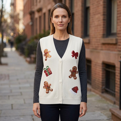 Cream cardigan sidewalk image