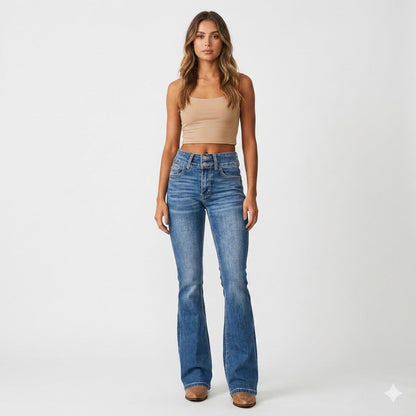 Greer | Women's High Waist Flare Leg Jeans