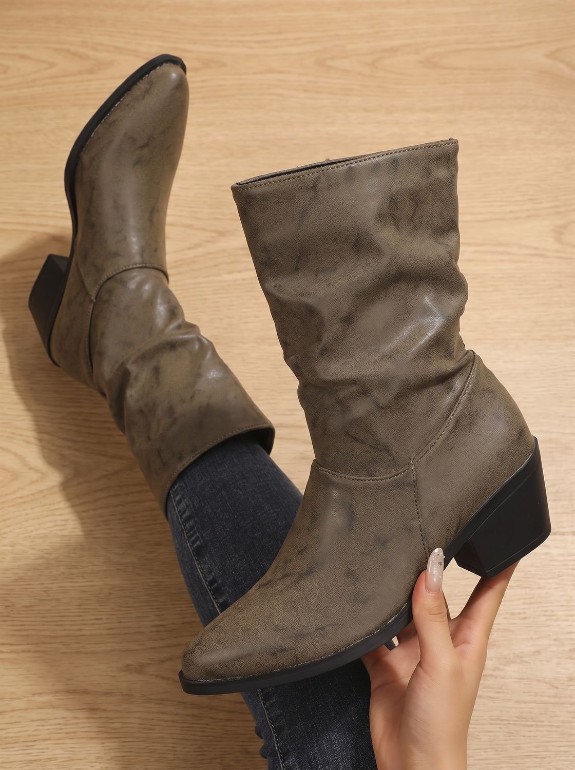 Dakota | Women's Slouch Ankle Boots with Block Heel