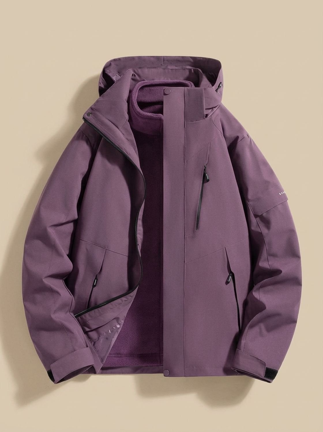 Sloane | Gefütterte Damen-Winterjacke mit Kapuze zum Kombinieren im Lagenlook