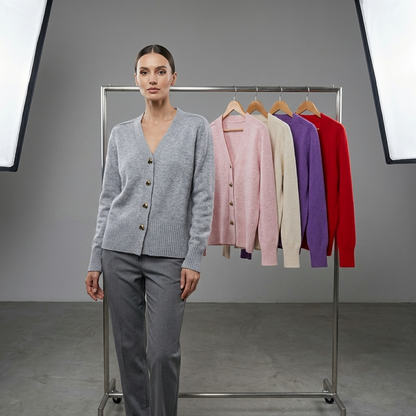 Billie | Women's V-Neck Button Knit Cardigan